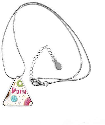Donut Dessert Sweet Food Muster Triangle Form Anhänger Halskette Schmuck mit Kette Dekoration Geschenk