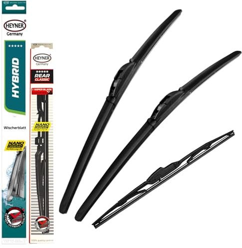 HEYNER Wiper Blades Fits: Nissan Qashqai 2014-2020 Hybrid Full Set Wipers HH2617H12HRC