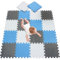 meiqicool Puzzlematte für Babys und Kinder, Spielteppich Spielmatte Lernteppich Kinderspielteppich Schaumstoffmatte Matte bunt,18 Stück Weiß Blau Grau 010712
