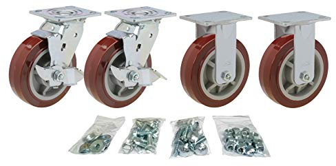 Toolbox Caster Set | 6 Polyurethane for Greenlee, Knaack and Other Job Boxes | All Mounting Hardware Included