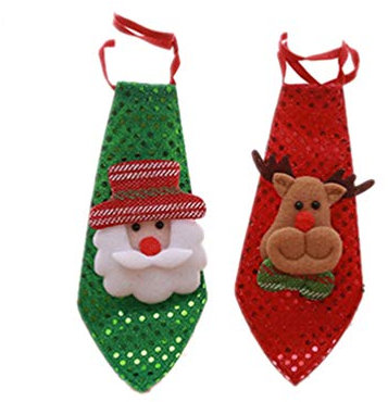 Toyvian 2ST Weihnachtskrawatte Paillettenmini Krawatte Kinder Krawatte Hund Katze Krawatte Weihnachtsbaum hängende Dekoration
