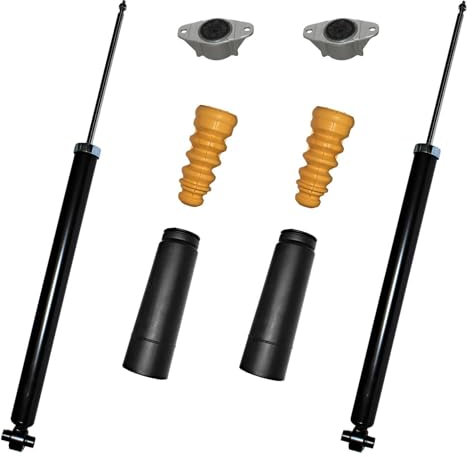 2x Stoßdämpfer Staubschutzsatz 2x Domlager Hinterachse links rechts