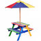DREAMADE Kindersitzgruppe mit Sonnenschirm, Gartenmöbel für Kinder, Kinder Sitzgarnitur, Kinder Möbel Set Garten, Kinder Sitzbank draußen (Modell 2)