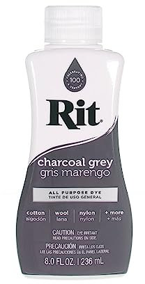 Rit Dye Liquid – Wide Selection of Colors – 8 Oz. (Charcoal Grey)