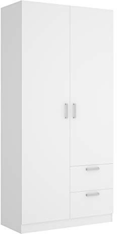 DEKIT GRUPO RIMOBEL MAXI - Armario con dos puertas y dos cajones - Blanco - 215 x 52 x 100 cm