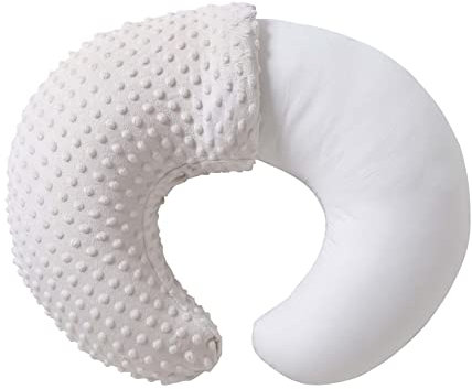 QUENESS Almohada de lactancia con funda para bebés, niños y niñas, almohadas de lactancia materna con funda de almohada para lactancia materna, alimentación con biberón, soporte para bebé con funda de