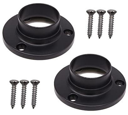 Round Wardrobe Rail for Hanging Clothes Rails 25mm (End Socket) Black
