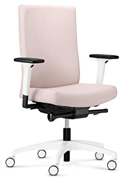Dauphin @just evo Cozy Colours | ergonomischer Bürostuhl, Made in Germany | Bequeme, höhenverstellbare Rückenlehne | individuell einstellbare Sitztiefe (zartrosa)