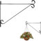 WINSOME Hanging Basket Bracket Outdoor Metal Plant Holder Wall Hanging Brackets Twisted Garden Hooks for Christmas Lantern/Light/Bird Feeder/Flower Pots (15-Inch, Black)