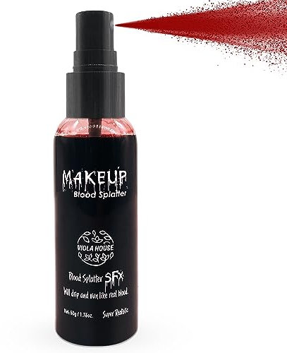 VIOLA HOUSE Sangre Falsa, Fake Blood Spray, Pinturas de Corpo Pinturas Faciais Para Efeitos Especiais, Maquilhagem Sfx Sangue Falso Para Halloween ou Festas de Disfarces. (50g)