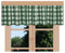 artex deko Landhaus-Querbehang Carla grün mit Karo-Muster rustikale Gardine mit Reihband 36 cm hoch