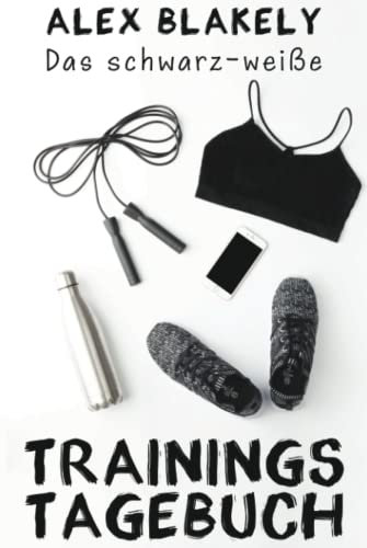 Das schwarz-weiße Trainingstagebuch: Notizbuch mit Platz für 200 Trainingseinheiten Krafttraining und Cardio im Fitnessstudio oder zu Hause