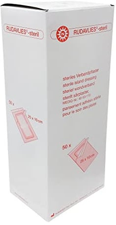 Noba Rudavlies-steril Verbandpflaster Wundpflaster Inselpflaster 25 x 10 cm (1 x 50 Stück)