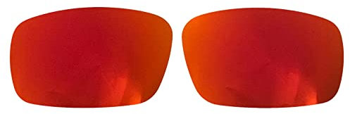 Wetnenss Verres de rechange polarisés pour Oakley Crankshaft OO9239 Épaisseur 1,5 mm Prévention du sel Résistant à l'huile (rouge foncé) (K doré), rouge, 61*38mm