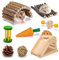 Nobleza 8pcs Juguetes para Hámster, Madera para Masticar Gnaw Throw Toss Juguetes para los Conejos, la Chinchilla, Hámsters, Cobayas