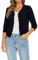 MINTLIMIT Cardigans for Women V Neck Ladies Jumpers 3/4 Sleeve Casual Knitted Size 16 18 (B-Black L)