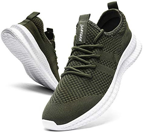 CAIQDM Schuhe Herren Laufschuhe Sneaker Outdoor Sportschuhe Turnschuhe Männer Joggingschuhe Atmungsaktiv Running Shoes Men Walking Schuhe Freizeitschuhe Fitness Schuhe Armeegrün 47 EU