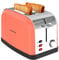 Taurus – Tostador Vintage II Coral, 950W, 2 Ranuras 135 x 35 mm, 7 Niveles, 3 Funciones, Cuerpo Inox, Autocentrado, Recogemigas, Elevación Extra, Recoge cables, Coral