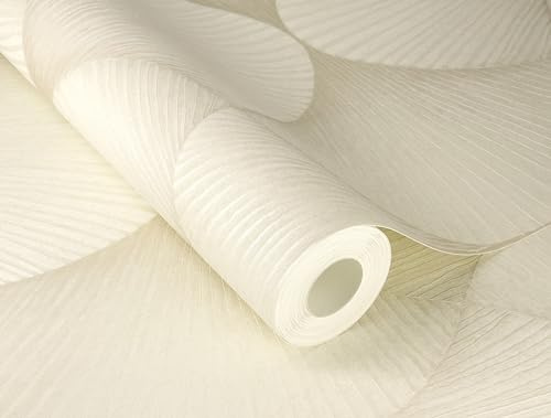 Rasch Vliestapete Art Deco Muster Fächer Grafik Creme Metallic 608229