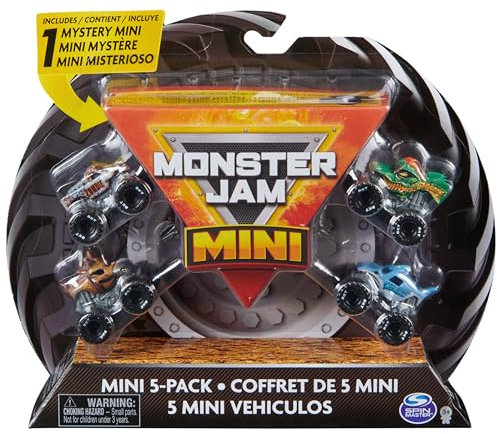 Monster Jam - 5 Pack Monster Truck- Pack Oficial de 5 Mini Coches de Juguetes Coleccionables, Escala 1:87-6066965 - Juguetes Niños 3 Años +