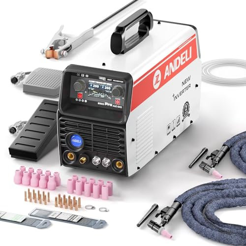 ANDELI 220V 200AMP saldatrice in alluminio saldatrice TIG saldatrice a freddo a impulsi AC DC TIG-250Pro ACDC