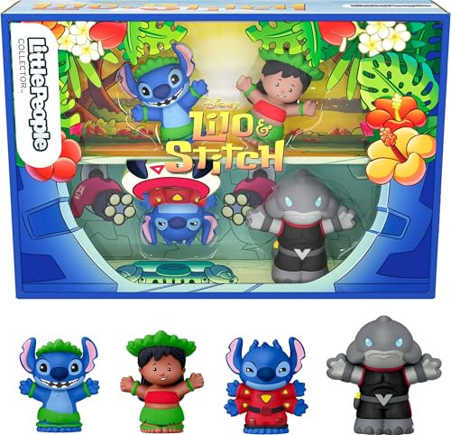 Little People Collector Coffret Disney Lilo & Stitch édition spéciale pour adultes et fans, 4 figurines dans un emballage à exposer, JFC77