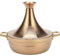 Grande casserole marocaine à tajine marocaine en acier inoxydable anti-adhésif avec 2 poignées, grande casserole marocaine faite à la main avec couvercle en forme de cône (or rose, 30 cm)