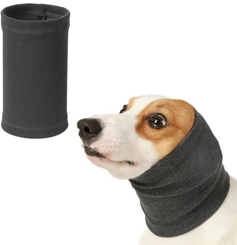 JEYORZY Cache-cou et Protège-Oreilles pour Chien - Réduit le Bruit et Calme les Animaux Domestiques - Confortable et Anti-Anxiété - Couvre-Tête pour l'Hiver - Taille S Gris
