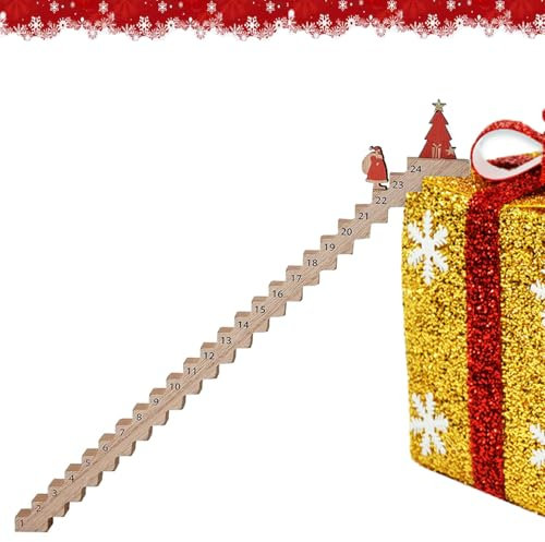 Holz Weihnachtsmann Treppen Adventskalender 2024, Holz Santa Staircase Adventskalender, Santa Claus Stairs Countdown Calendar, Weihnachtsmann Treppe Adventskalender, Weihnachts Countdown Dekoration