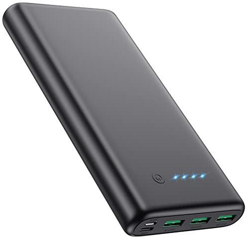 QTshine Power Bank 26800mAh, Ricarica Rapida PD 3.0A Caricatore Portatile con 4 Uscite & 2 Ingresso, Alta Capacità Powerbank Batteria Esterna con 4 LEDs per iPhone 16/15/14 Huawei Samsung Xiaomi ecc