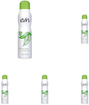 EVIN FEMME | Deodorante Donna Spray Emerald, Fragranza Bambù Acquatico e Legno di Cedro, Formula Attiva 24h, Dermatologicamente Testato, 150 ml (Confezione da 5)