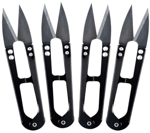 JchEnye 4 Pieces Sharp Stainless Steel Thread Scissors - Ciseaux de couture universels pour une séparation précise des fils et des fils pour l'artisanat et le soin des plantes