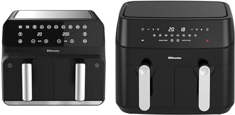 Emtronics Air Fryer Kitchen Set - Dual Drawer Basket 8 & 9 Litre - Black