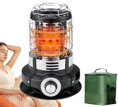 Veeteah Terrassenheizung, Außenheizung - Tragbarer Campingbrenner - 1500 W Außenraumheizung, tragbarer Zeltheizofen mit Kippschutz für Camping