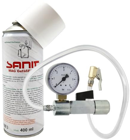 MAG Gefäßfüller 400 ml mit Korrosionschutz inkl. Druckflaschen Adapter 6 bar für Ausdehnungsgefäße