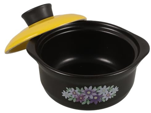 KOCKSHION Casseruola Di Terracotta Per Cucinare Pentola Di Terracotta Coperchio Per Brasare Zuppe Pollo e Porridge Doppi Manici Per Trasporto Comodo Conduzione Del Calore Uniforme Resistente