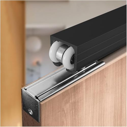 ININOSNP Adjustable Sliding Track Sliding Door Kit Track Rail Barn Door Wardrobe Closet Door Track, Balcony Partition Upper Rail(2.5m)