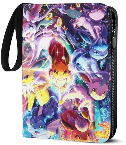 Sammelalbum für Pokemon Karten, 50 Seiten 400 Taschen Sammelkarten Album, Tragbar Wasserdicht PU Karten Halter Heft Ordner Buch, Sammelkartenalben für Sammler 4yb