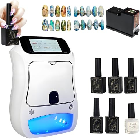 Impresora 3D profesional para uñas con WiFi y pantalla táctil: 4800 DPI de alta resolución,impresión automática en 30 segundos, curado UV,más de 3000 diseños,kit para diseño de uñas en casa.