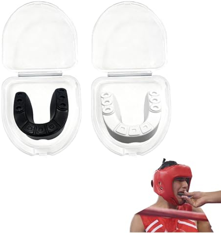 Protège-dents enfants 5-8 ans – 2 pièces, protège-dents de sport idéal pour rugby, boxe, MMA, hockey et football – Confort, protection et ajustement optimal, ﻿Idéal pour une variété de sports actifs