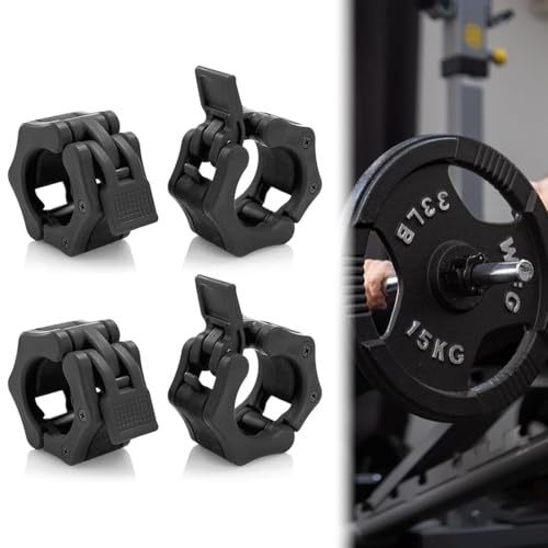 LQUYTA 4 Stück Hantelverschlüsse, Schnellverschluss, Hantelstange Klammer, Hantel Sicherung für Kraftsport, Gewichtheben, Fitness, Gym