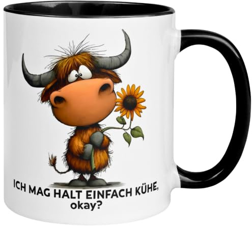 Kuh Geschenk Tasse | Ich mag halt einfach Kühe - okay | Lustiger Becher für Landwirt Bauer Bäuerin Landwirtin | Geschenkidee Bauernhof & Landleben