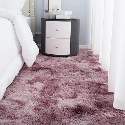 ANJIAJIE Tapis Salon Moderne à Poils 140 x 280 cm Antidérapant, Doux Au Toucher, Doux, Antidérapant, Moderne Tapis de Salon Moelleux pour Chambre à Coucher, d'enfant, Rose