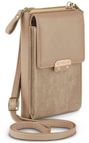 ONEFLOW Bliss Purse für iPhone Air Handytasche zum Umhängen Damen mit Portemonnaie, Handy Umhängetasche mit Geldbörse und Handyfach, Kleine Handtasche, Cream Beige