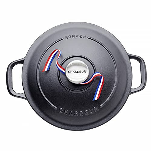 Chasseur 11832801 Cocotte ronde, Fonte émaillée, Noir Mat, 28 cm