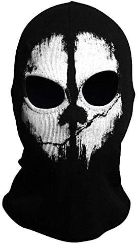 TRIXES Geisterbalaclava - Sturmmaske für Männer - Vollmaske Schal für Gesicht und Hals - Skimasken für Kostüme - Cosplay - Horrormaske - Ski Snowboard Airsoft Motorrad Paintball etc. - Farbe Schwarz