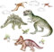 Little Deco Wandsticker Kinderzimmer Wandtattoo Tier Dinosaurier I Wandbild 145 x 84 cm (BxH) I Wandaufkleber Spielzimmer Baby Kinder Junge Schlafzimmer DL598