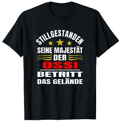 Geschenk für Ossi DDR Osten Ostdeutschland T-Shirt, Männer, Ossis, DDR-Nostalgiker, Ostdeutschland-Fans, Männer, Halbarm, T-Shirt, Militär, Schwarz, S, Hemd