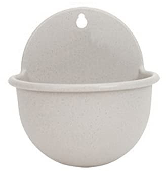 lulalula Pot de Fleurs Mural en Résine, Forme Demi-Ronde, à Suspendre, pour Intérieur ou Extérieur, Pot de Fleurs en Résine Couleur Marbre (Marbre, 18.4 x 16cm)