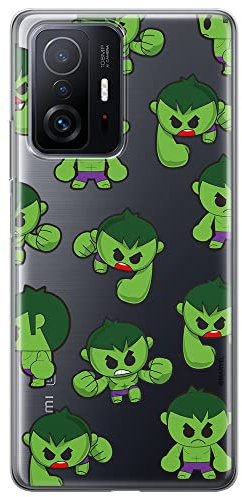 ERT GROUP custodia per cellulare per Xiaomi 11T 5G / 11T PRO 5G originale e con licenza ufficiale Marvel, modello Hulk 006 adattato alla forma dello smartphone, parzialmente trasparente